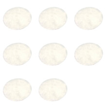 8X Faux Peau de Mouton en Laine Tapis 30 X 30 cm Moquette Fluffy Soft Longhair Decoratif Coussin de Chaise Canape Natte (Rond Blanc)
