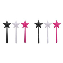 6X Salt and Pepper Shaker Wands Salt and Pepper Wand Shakers, Black and White and , Star Wand Salt