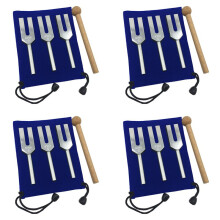 12x Stemvorkenset 4096 Hz 4160 Hz 4225 Hz Stemvorkenset Stemvork met Houten Hamers en Stoffen Tas Stijl 1
