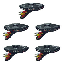 5X 3-Way Audio Video AV Selector Box Splitter W/ Cable for TV X-Box DVD Player Devices