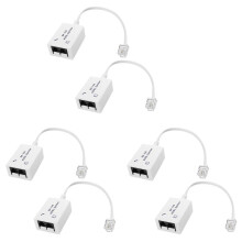 6 Pièces Répartiteur de Filtre DSL Répartiteur ADSL pour Ligne Téléphonique Mâle à 2 Femelles RJ11 6P4C/6P2C Adaptateur Convertisseur de Modem