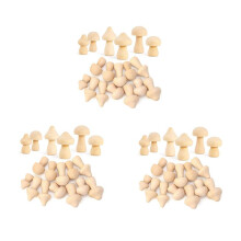 54 Pieces Unfinished Wooden Mushroom 6 Sizes of Natural Wooden Mushrooms for Arts & Crafts Projects Decoration
