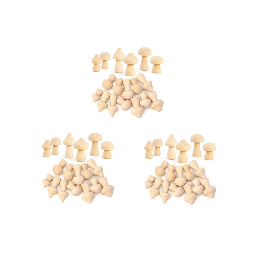 54 Pieces Unfinished Wooden Mushroom 6 Sizes Of Natural Wooden Mushrooms For Arts & Crafts Projects Decoration 4711161794184