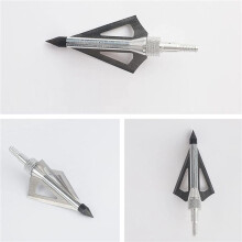 24 Pcs Metal Hunting Archery Broadheads 100 Grain 3 Blades Blades Arrowheads Compatible with Crossbow and Compound Bow