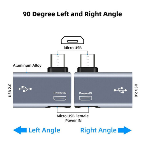 4Pcs OTG Adapter for Fire TV Stick 90 Degree Left/Right Angle Micro-USB to USB OTG Adapter for Android Phone Tablet 2