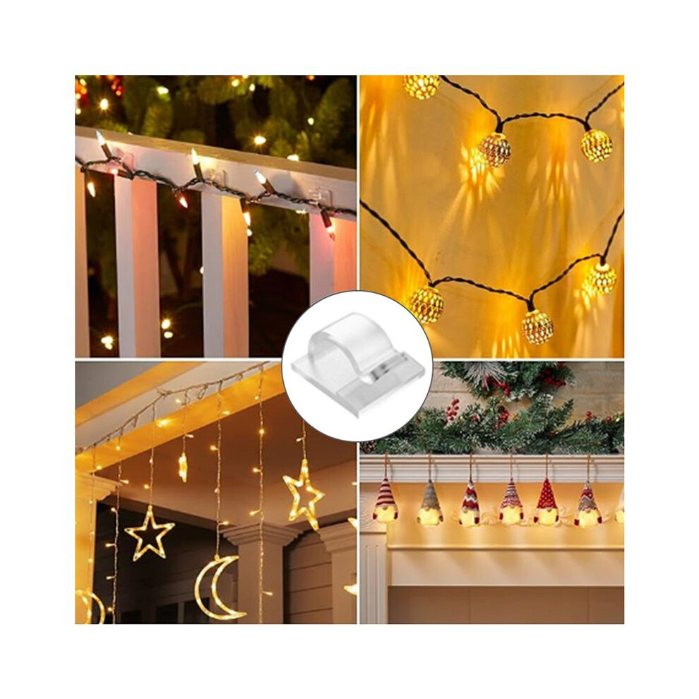 Hooks For Outdoor String Lights Clips 150 Pack Clips Clear Light Hook With 150 Waterproof Adhesive Backing 6032564993737