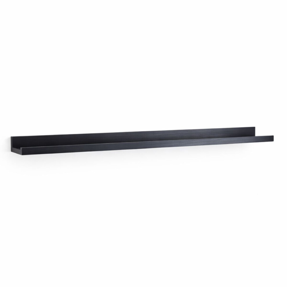 80Cm Wooden Floating Shelves - Black Wall Mounted Display Shelf 762765591680