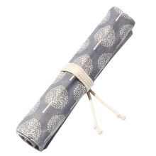 Chinese Brush Roll Canvas Pouch for Calligraphy and Painting, Multiple Brush Capacity, Secure Tie Closure
