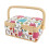 Vintage Style Sewing Basket Organizer Box with Detachable Tray for Compact Thread and Tool Storage 1