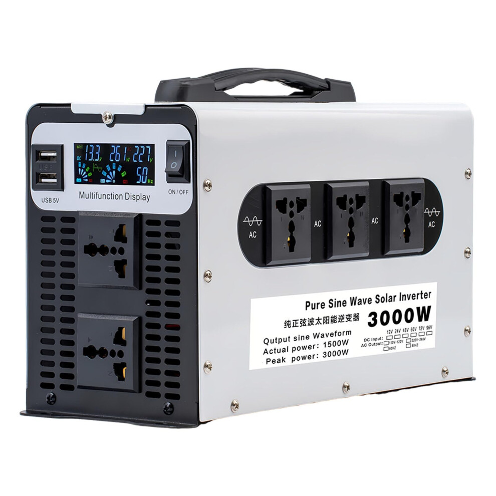 3000W Pure Sine Wave Solar Inverter 48V Efficiency Multioutlet For Home Rv Truck 9053599715986