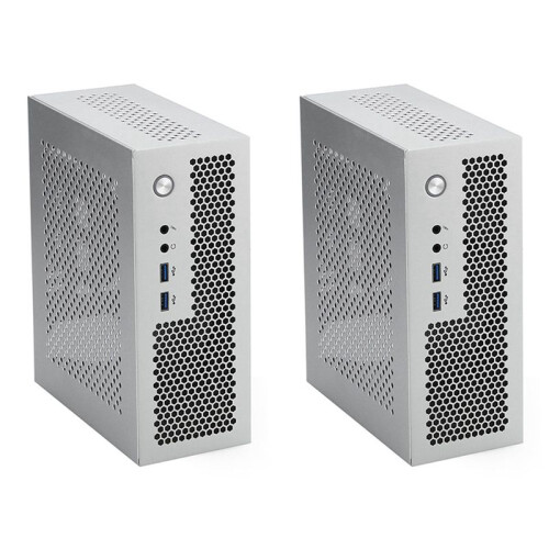 2X A09 HTPC Computer Case  ITX Gaming PC Chassis Desktop Chassis USB3.0 Computer Case Home Computer Case Silver
