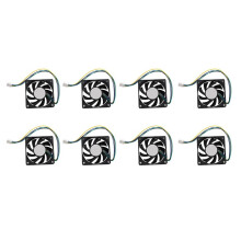8pcs 70x70x15mm 12V 4 Pins PWM PC Computer Case CPU Cooler Cooling Fan Black