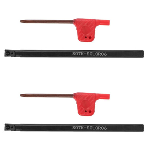 2Pcs Turning Tool SCLCR S07K-SCLCR06 Internal Lathe Boring Bar Tungsten Carbide Tools