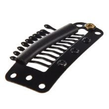 40Pcs Black 10 Teeth Snap the Rubber Back and Cam Wig Clip