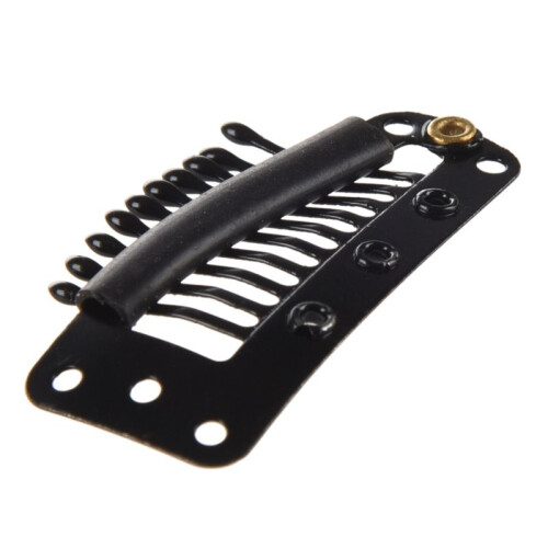 40Pcs Black 10 Teeth Snap the Rubber Back and Cam Wig Clip