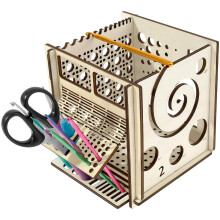 Wooden Yarn Bowl with Builtin Crochet Gauge, Tangle Yarn Feeder and Organizer, Knitting and Crochet Gift 5.9 x 6.3 in