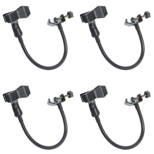 4X Support de Microphone Flexible à Col de Cygne avec Pince de Bureau pour Studio de Diffusion Radio, ÉQuipement de Diffusion en Direct