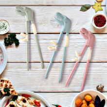Children'S Training Chopsticks Reusable Dinosaur Training Chopsticks Auxiliary Set Cute Children'S Tableware