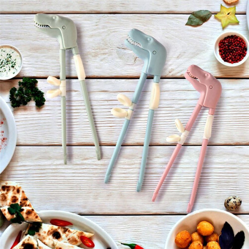 Children'S Training Chopsticks Reusable Dinosaur Training Chopsticks Auxiliary Set Cute Children'S Tableware