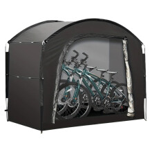 Waterproof Bike Storage Tent Outdoor Bicycle Shelter with WindResistant Frame Black Cover