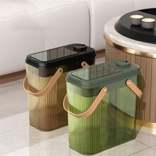 Cubo de Basura de Plástico con Tapa, con Separación de Residuos Secos y Húmedos, Ideal para Baño, Dormitorio, Cocina y Oficina A