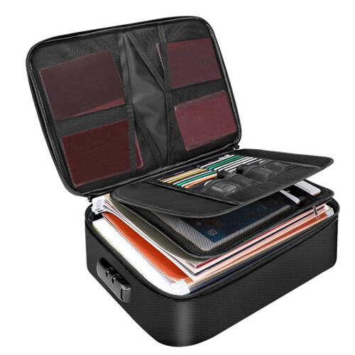 Fireproof Document Storage Bag, Multi-Layered, Large-Capacity, Multi-Functional Box for Home Use and Certificate 2