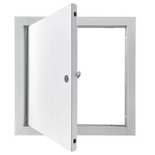 14x26 White Aluminum Access Panel with Secure Lock, Durable Wall Access Door for Plumbing and Heating