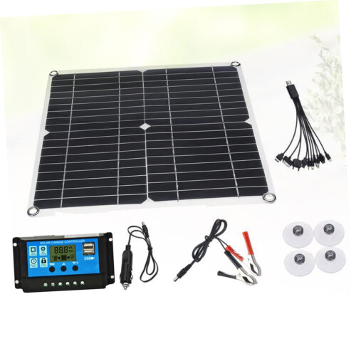 Portable Solar Panel 12V Battery Charger with Dual USB, Controller, Camping RV Outdoor 2