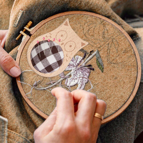 Sewing Organizer with Owl Fabric Needle Storage Cushion, BeginnerFriendly Home Décor Accent 1