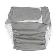 (Gray) Reusable Adult Cloth Diaper, Waterproof & Breathable
