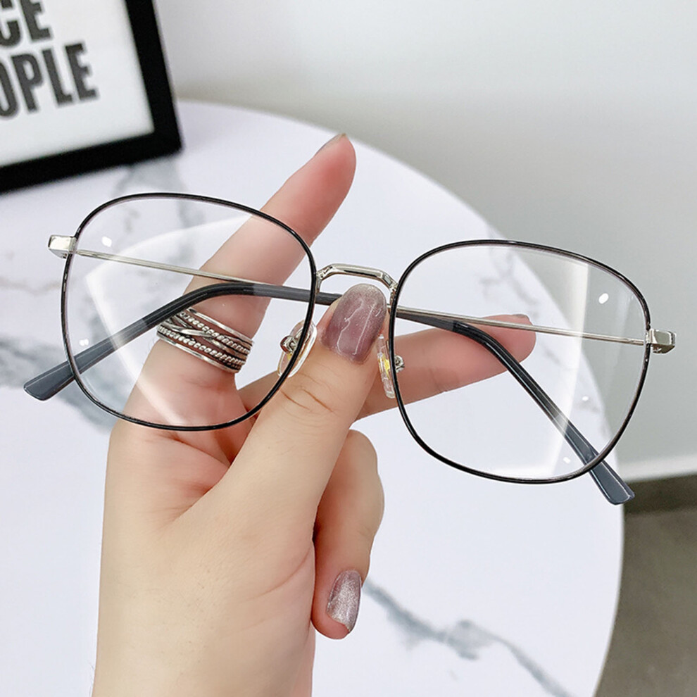 Reach-Tools (Black Silver Frame, 250) Trendy Anti-Blue Light Glasses - Couple & Student Style