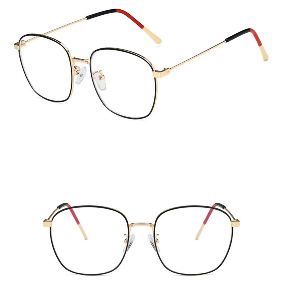 Creation-3C (Black Gold Frame, 350) Trendy Anti-Blue Light Glasses - Couple & Student Style