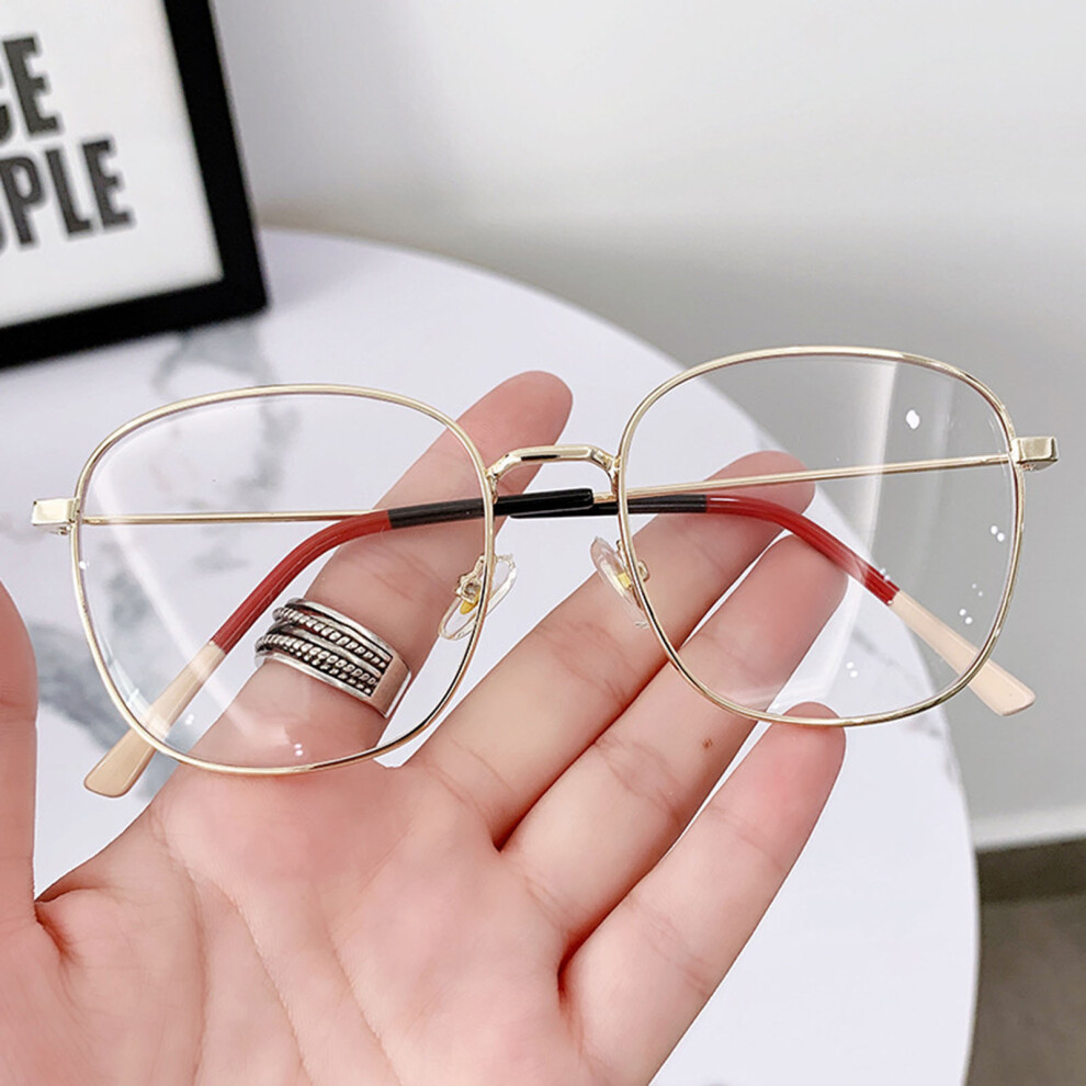 Dcph-Clothing (Golden Frame, 100 Degrees Myopia) Trendy Anti-Blue Light Glasses - Couple Style