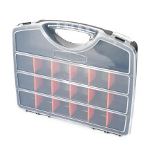 Tool Storage Box with Adjustable Compartments, Small Parts Organizer for Screws, Nuts and Beads