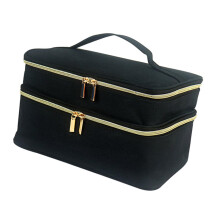 Sewing Storage Bag Double Layer Organizer for Hobbyists and Artists with Professional Black Finish
