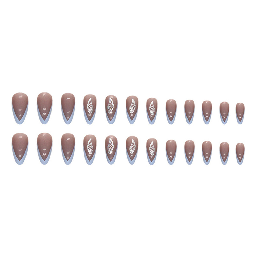 Creation-3C 24Pcs Almond Nails Sky Wings Abs Eco-Friendly