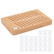 Wooden Embroidery Floss Organizer with Magnetic Spool Lock, 24Slot Thread Storage Box for Sewing Crafts