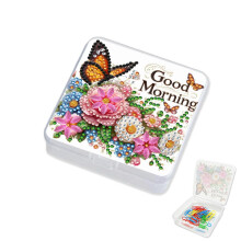 Diamond Painting Storage Containers Box Flower Butterfly Design DIY Craft Organizer with Secure Lid