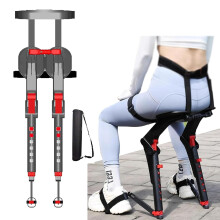 Wearable Chair with 5Level Adjustable Height, Ergonomic Folding Stool for Camping Hiking Fishing, Red Large