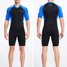 (Blue, Male) Quick-Dry Zip Diving Suit for Water Sports