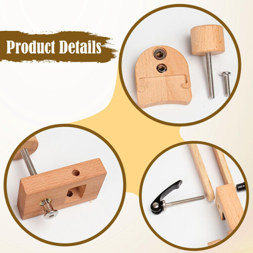 Adjustable Wooden Embroidery Hoop Holder 13cm x 44cm Compact Rectangular Stand for Hand Stitching 1