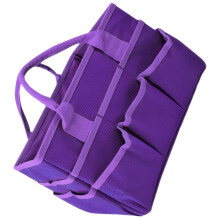 Compact Purple Craft Storage Organizer Bag with Multi Pockets and Adjustable Divider 33 x 15 x 22 cm