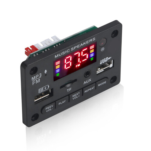 (Black) 12V Bluetooth MP3 Decoder Board, Supports MP3/WMA/WAV/FLAC 1