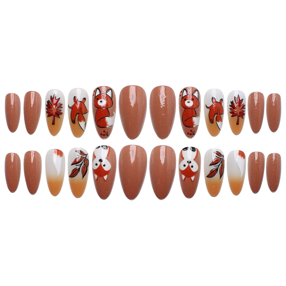 Reach-Tools Halloween Pumpkin Orange Fake Nails, 24Pcs Abs