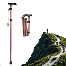 Walking Cane for Seniors Adjustable Folding Lightweight NonSlip Base Ergonomic Grip Khaki