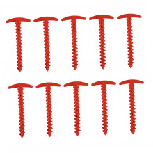 10pcs Bright Red Heavy Duty Nylon Tent Stakes Camping Pegs Durable Spiral Ground Nails for Outdoor Use