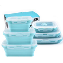 3PCS Collapsible Bowl Sets, Silicone Collapsible Bowls for Camping, Camping Dishes(Blue)
