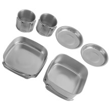 Camping Cookware Set with Lightweight Stainless Steel Pan and Pot for Outdoor Travel