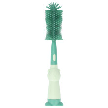 Baby Bottle Brush Set Green, 360 Rotating Silicone Cleaner with Soft Bristles and Odor Resistant Design