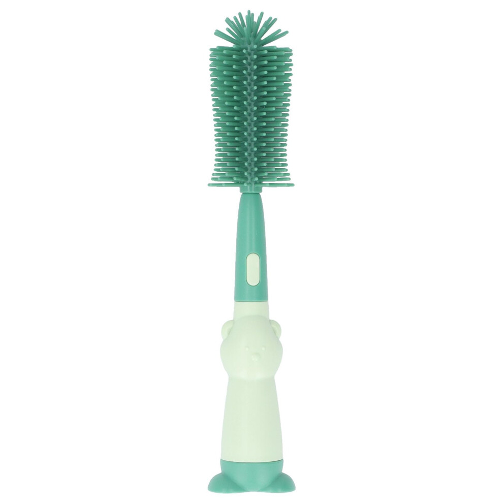Baby Bottle Brush Set 360 Rotating Silicone Cleaner With Soft Bristles And Odor Resistant Design Green
